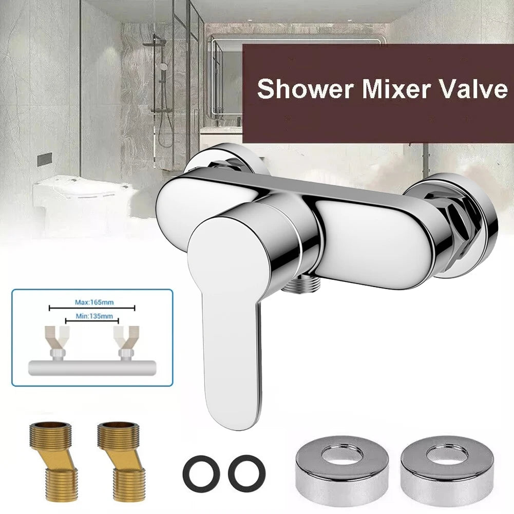 Shower Faucet Mixing Valve Bathroom Faucet Zinc Alloy Chrome Wall Mounted Bathroom Bathtub Shower Hot Cold Mixer Valve Tap