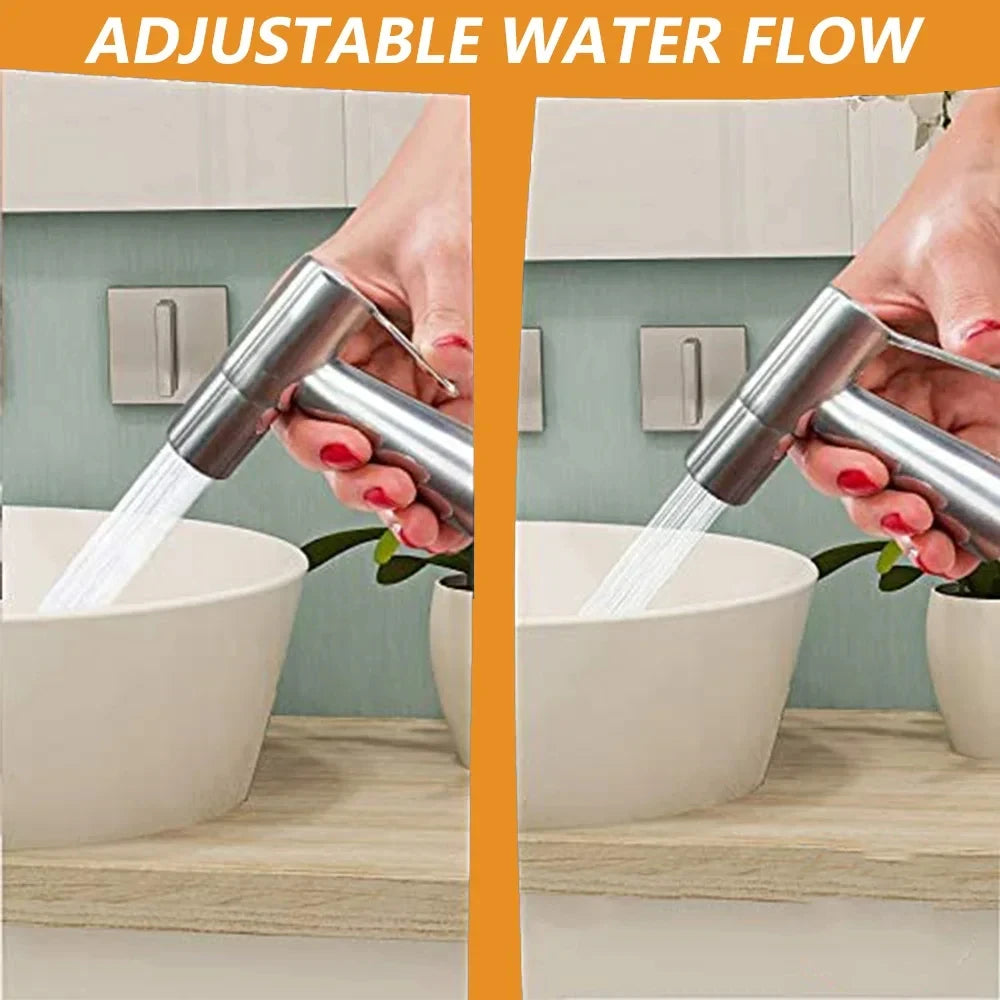 LSSH Handheld Toilet Bidet Sprayer Set Kit Stainless Steel Hand Bidet faucet for Bathroom Hand Sprayer Shower Head Self Cleaning