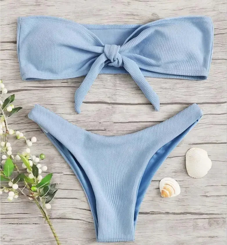 Sexy Bikini Bottoms Women's 2025 Swimsuit Low Waisted Bottom Solid Color Swimwear Thong Beachwear Brazilian Bathing Suit Summer