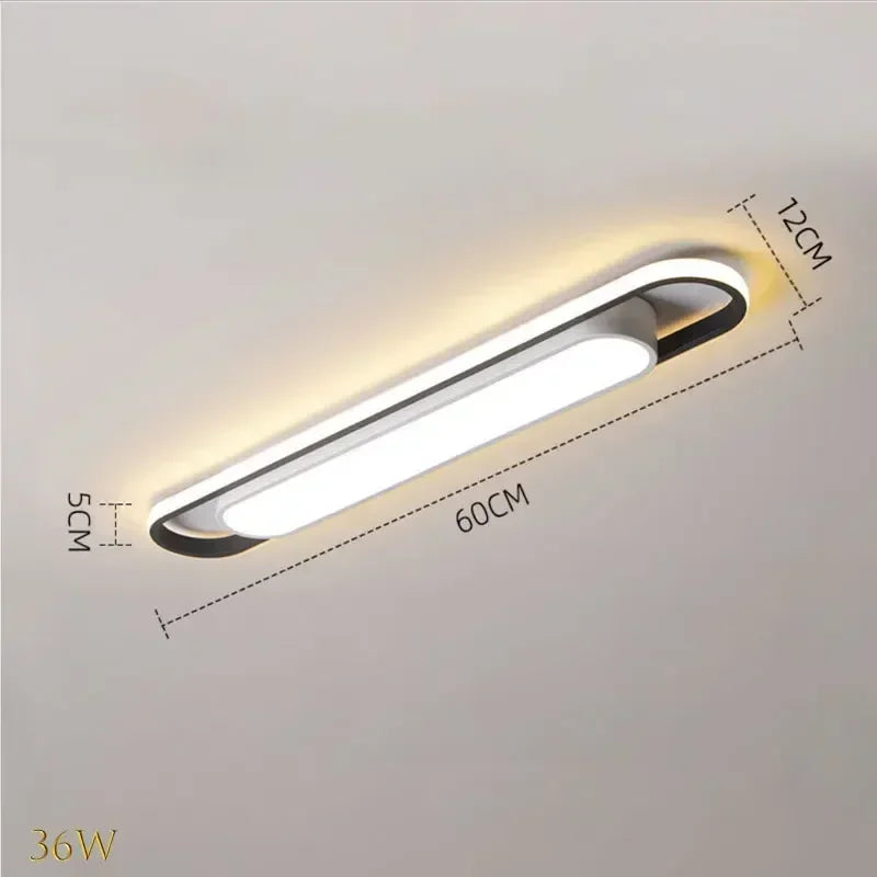 Simple Rectangular LED Ceiling Light for Living Room, Modern Light, Long Strip, Creative Balcony Light, Hot Sale