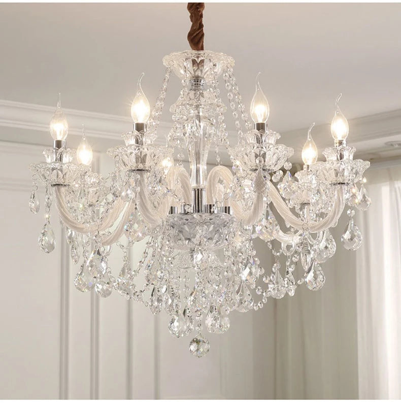 Luxury Living Room Decorate LED Ceiling Pendant Lights Indoor Hanging Lights Fixture Home Crystal Chandeliers Villa Lighting