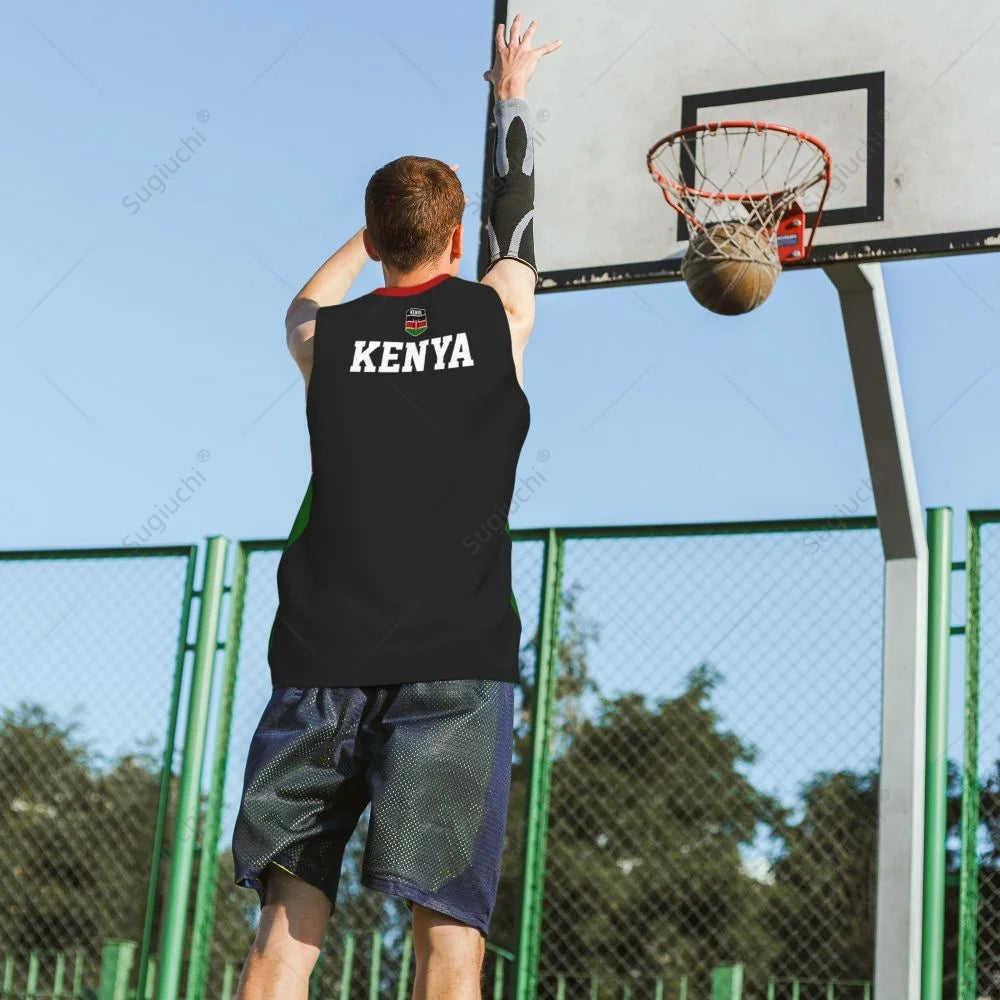 Kenya Flag Men Basketball Sports Running Fitness Multifunction Sleeveless tshirt Exclusive Custom Name Nunber