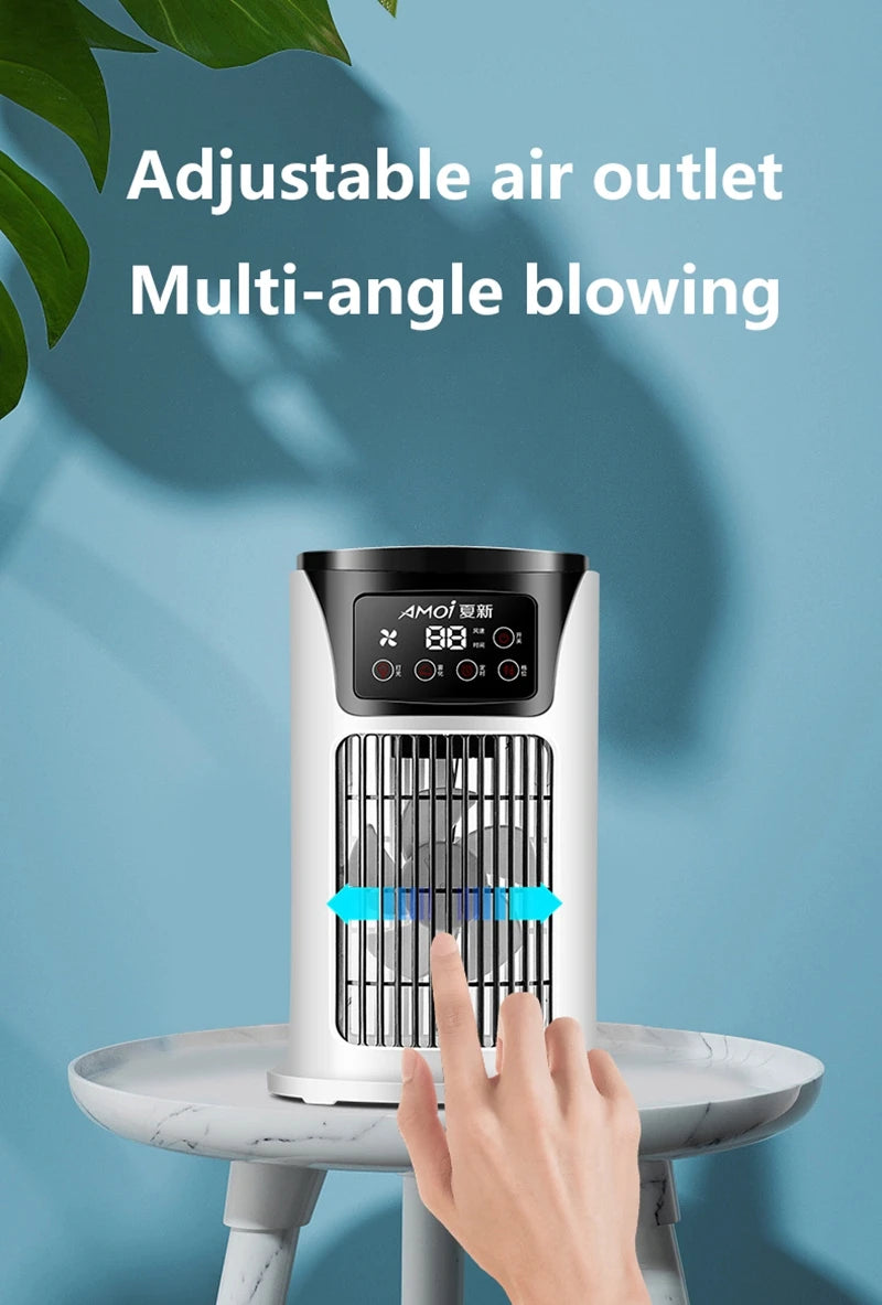 Multifunctional Portable Air Cooler Cold Air-cooled Fan Small Humidification Air Conditioner Natural Fan for Home Office Desktop