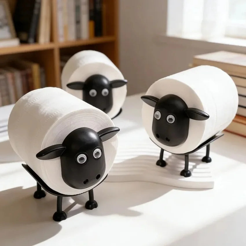 Toilet Paper Holders - Bathroom Roll Up Holder and Accessories-Independent Toilet Paper Holder - Black Sheep Design