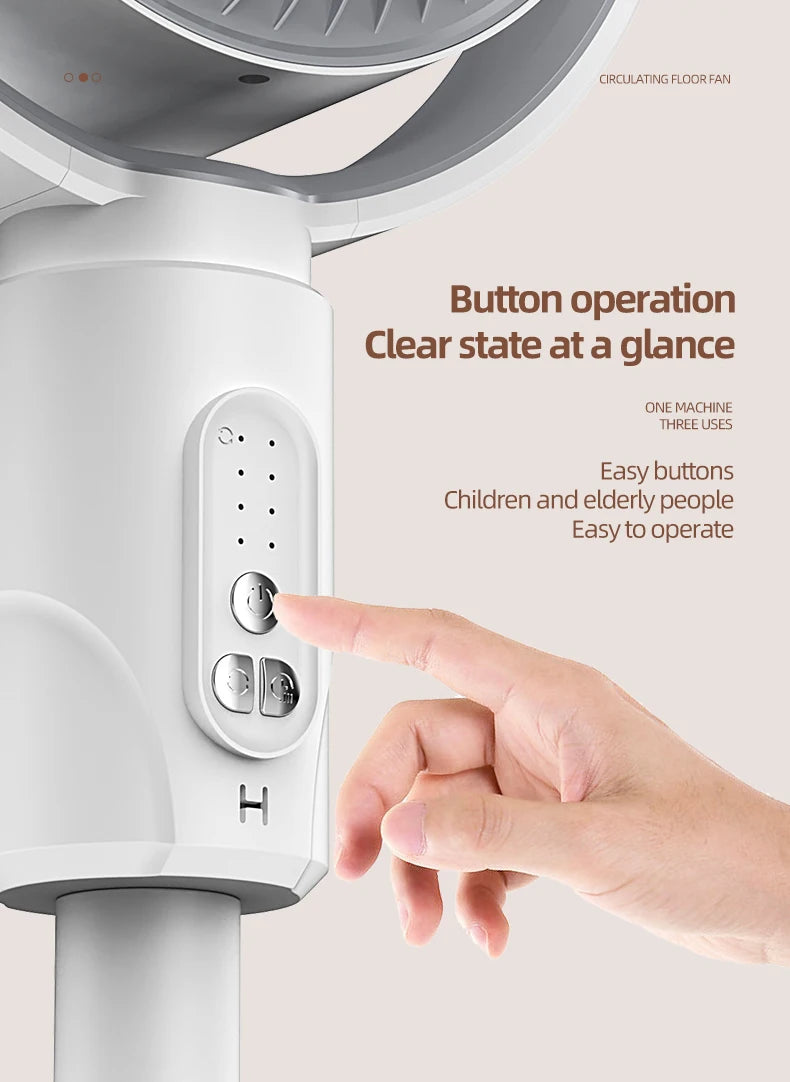 Air Circulation Fan Rechargeable Oscillating Fan Five Gear Adjustment Stand Fan Adjustable Height Household Air Circulation Fan