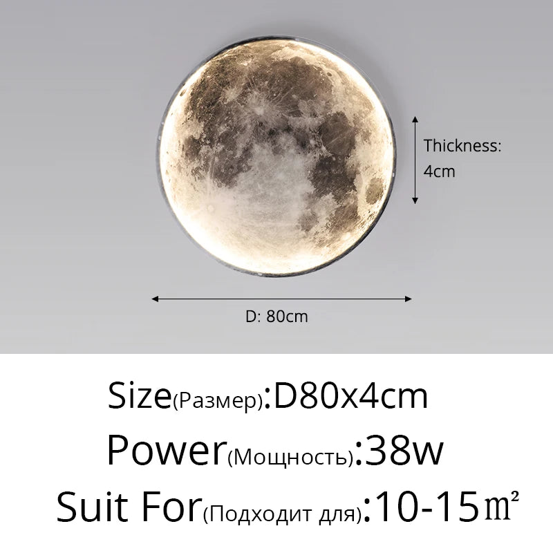Modern Minimalist LED Moon Wall Lamp Indoor Lighting for Bedroom Background Wall Living ROOM Decorative Bedside Lights