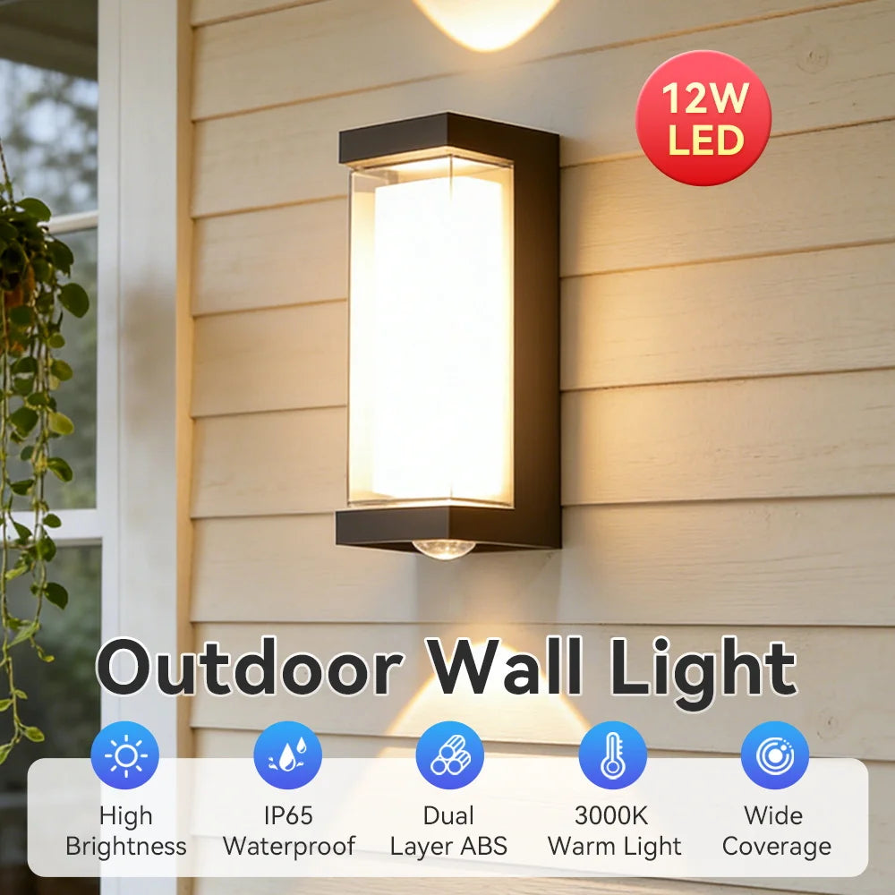 Outdoor Wall Light 85-265V IP65 Waterproof 25W 12W Garden Corridor Balcony wall lamp courtyard Decor Warm Light exterior Stairs