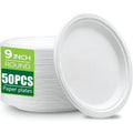 50PCS Circular Paper Plates Are Suitable for Disposable Kitchen Dishes in Restaurants Such As Barbecue Pasta Salad Desserts