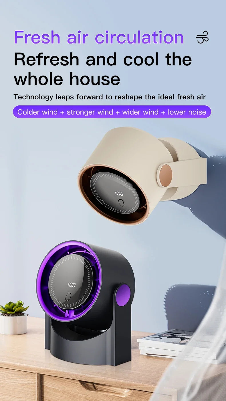 Multi-function electric fan air circulator, wireless portable home silent ventilator desktop wall ceiling fan, air cooler