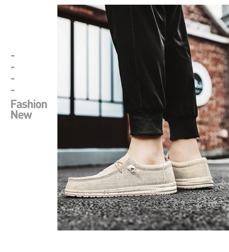Men Shoes Casual Canvas Loafers Shoes Light Breathable Flats Leisure Male Vulcanized Shoes Walking Sneakers Plus Size 39-46