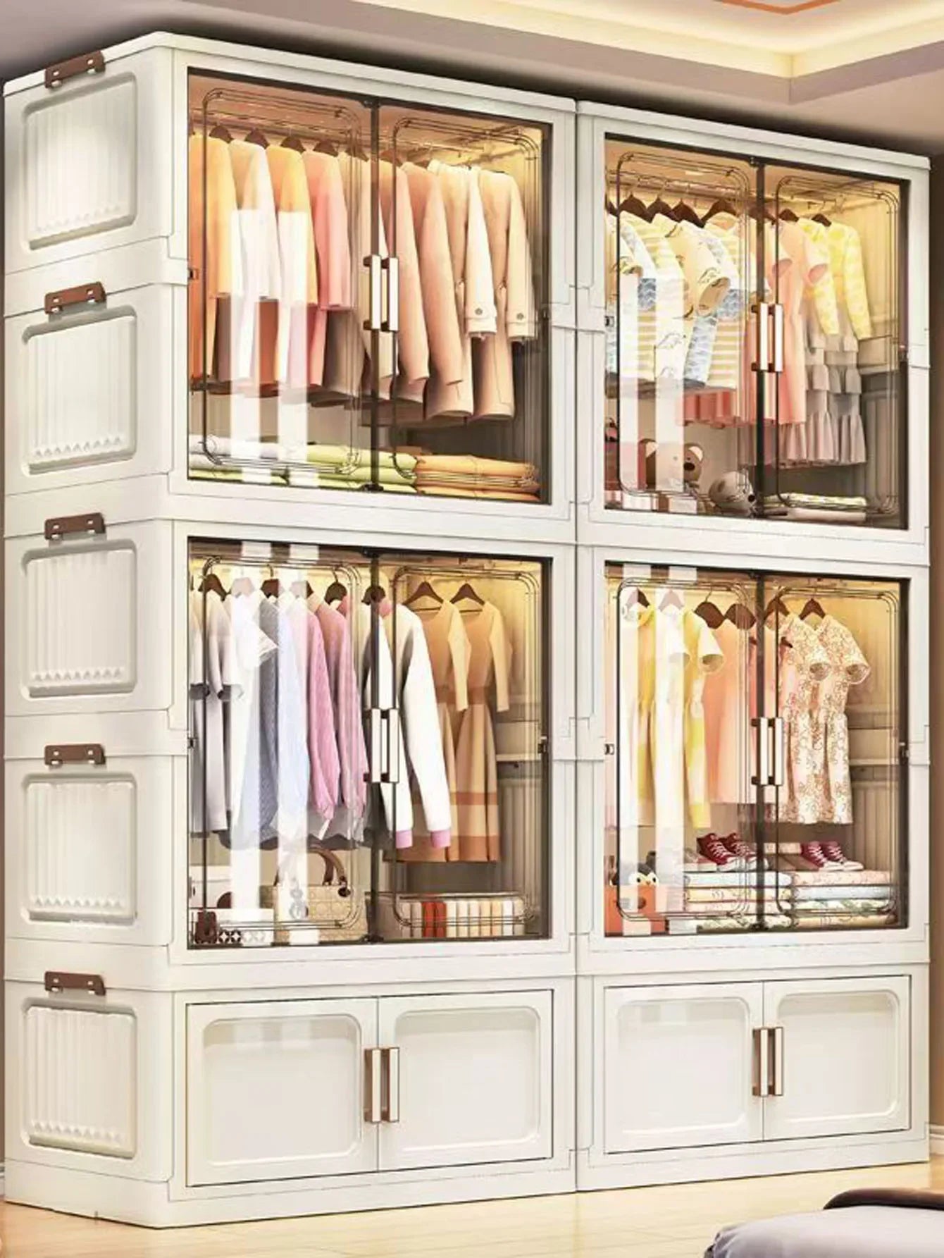 Folding Storage Cabinet Wall Mounted Foldable Locker Compact Organizer for Home Office Space Saving Design