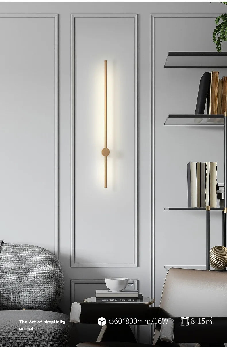 Remote Control Dimmable Wall Light, Plug-in Rotating LED Bar Lamp for Home Office Restaurant, Black/Gold/White, 60/80/100cm