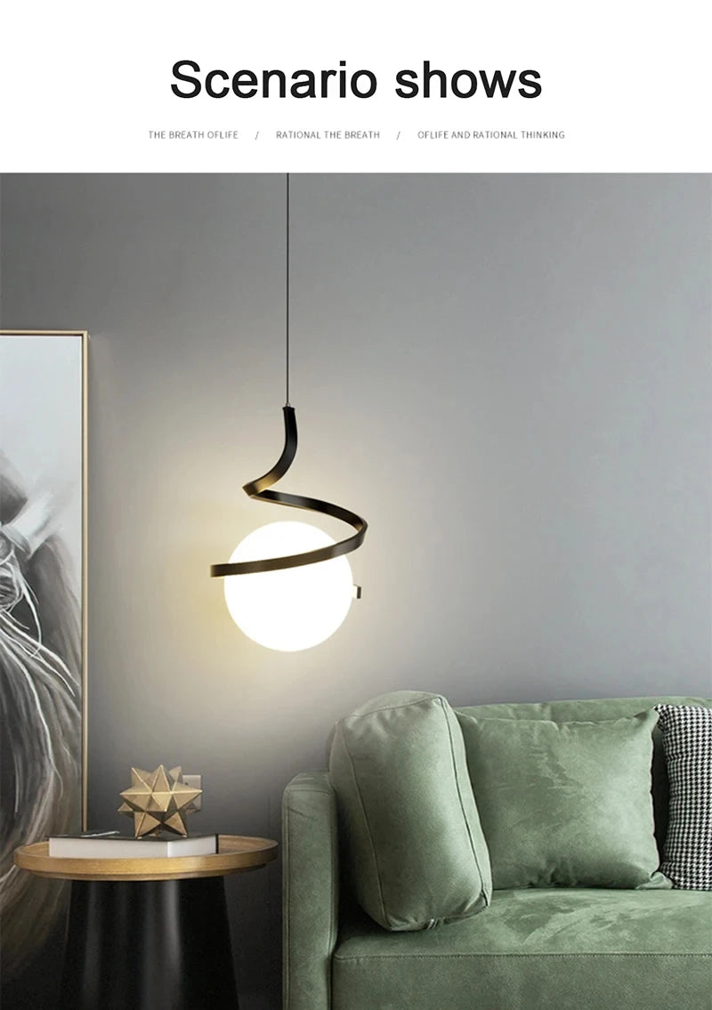 Modern LED Pendant Lights Indoor Lighting Glass Hanging Lamp For Home Dining Tables Bedside Kitchen Living Room Decoration Light