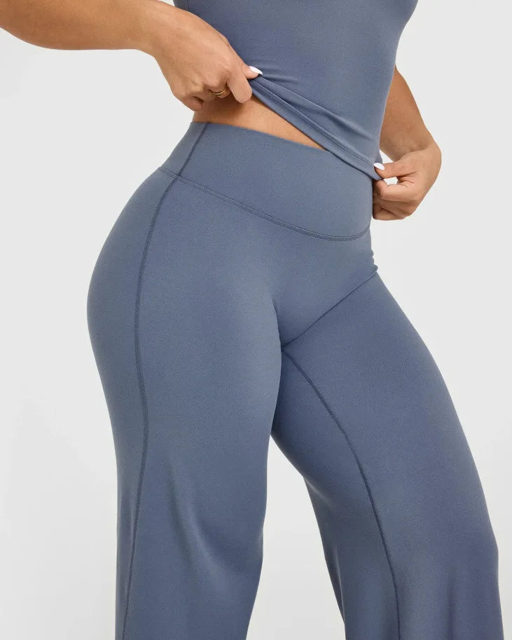 Sport Trousers Straight-Leg Pants Ultra Soft Butter Fabric Women's Mid-Waist Yoga Pants GYM Naked Feel Pilates Running