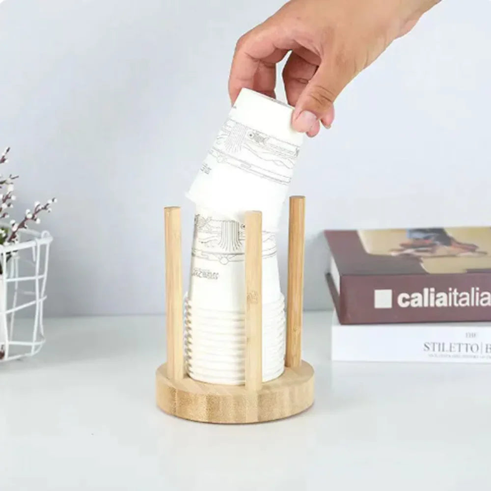 Disposable Paper Cup Storage Rack Wooden Guest Paper Cup Sorting Rack Embedded Cup Holder Household Cup Picker