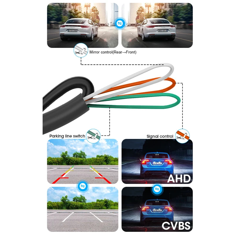 AHD 1080P Car Rear View Camera Night Vision Reversing Auto Parking IP68 Waterproof CCD Auto Backup Monitor 170 Degree HD Image