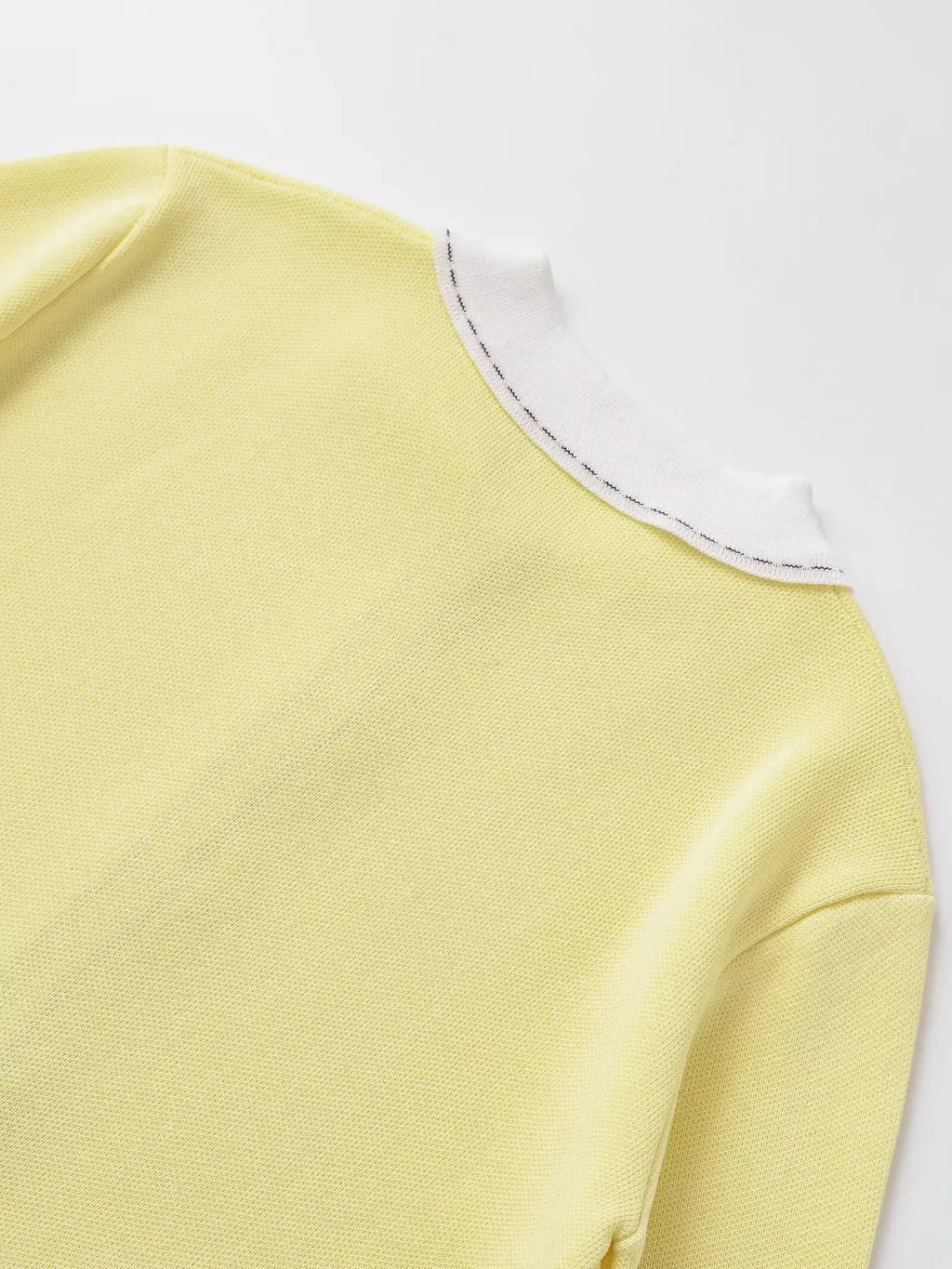 Casual Yellow Lapel Knitted Sweater Women Chic Short Sleeve Single Breasted Warm Pullover Lady Autumn Commute Street Outwear New