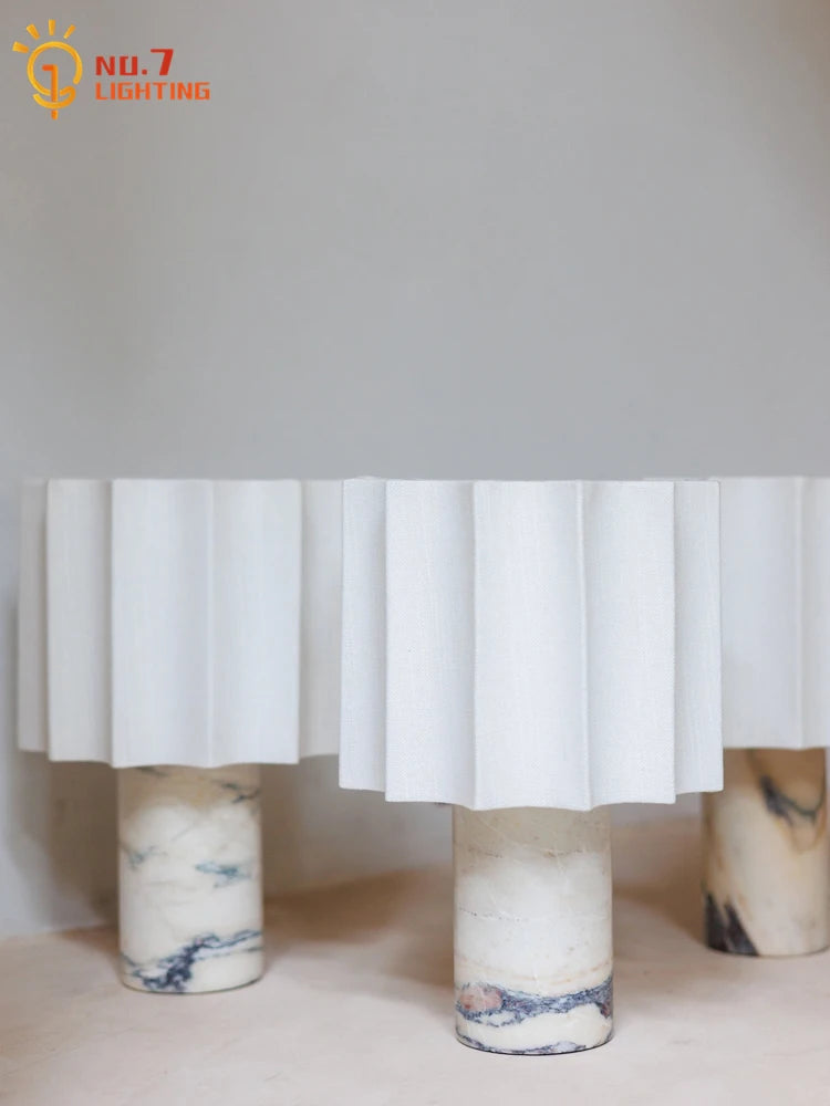 Nordic Designer Marble Table Lamp with Touch Switch USB Charging Minimalist Modern Light Fixtures Living Room Bedroom Bedside