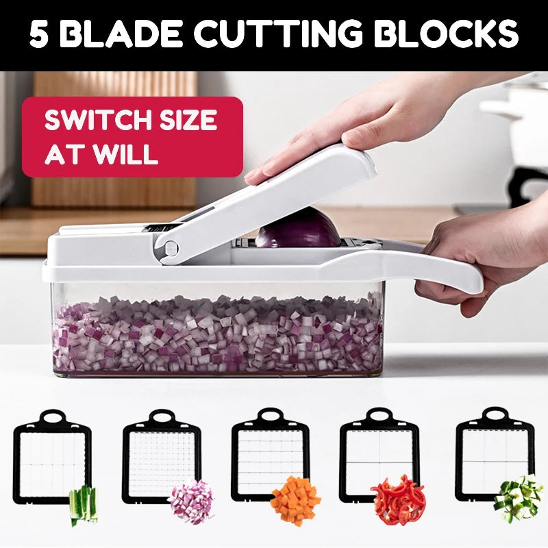 Kitchen Vegetable Chopper Dicing Fruit Cutter Grater Chopping Onion Dicing Tool Garlic Press Cooking Cutting Kitchen Gadgets