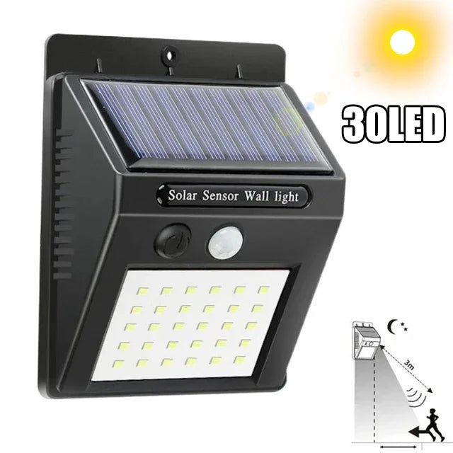 20/30/48LED Solar Lights Outdoor 3 Mode Waterproof Motion Sensor Security Lighting LED Wall Street Lamp for Garden Porch Light