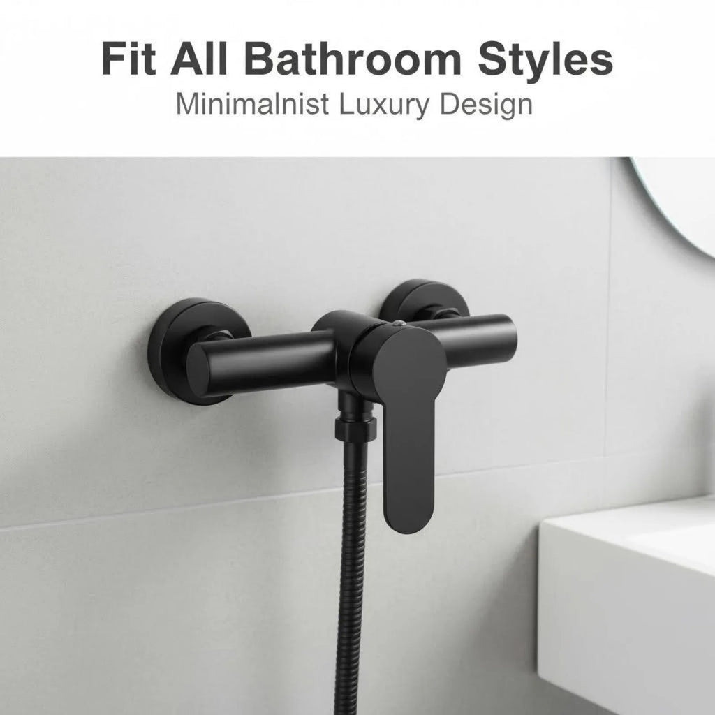 304 Stainless Steel Bathroom Shower Faucet Wall Mounted Triple Tub Faucet Hot and Cold Water Mixing Valve Faucet with G1/2 Inch
