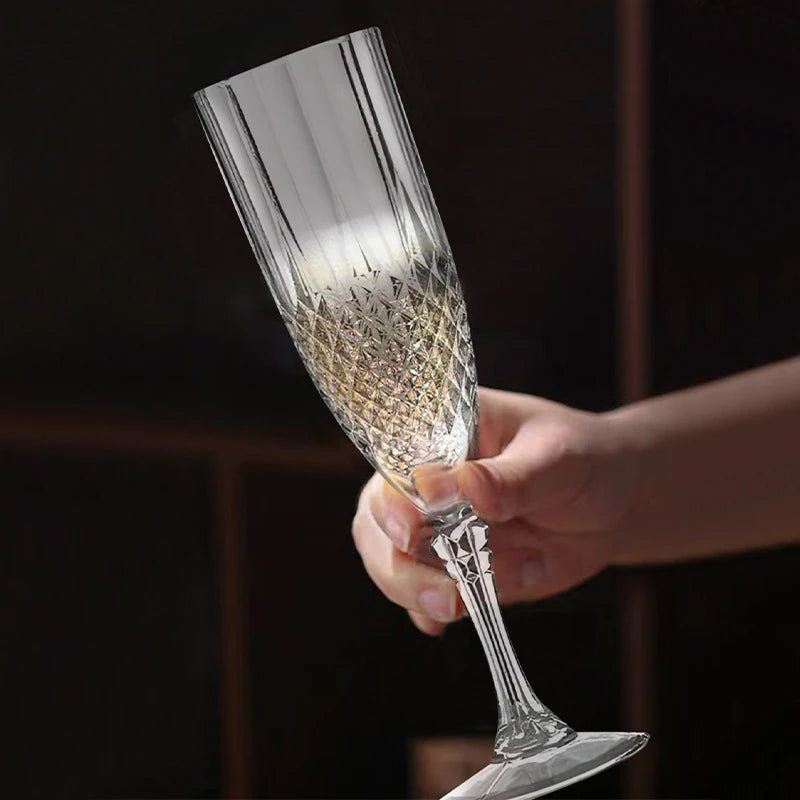 1 Pcs Champagne Goblet High Legged Wine Glasses Cocktail Red Wine Brandy Glasses Drinkware Party Bar Wedding Gift Transparent