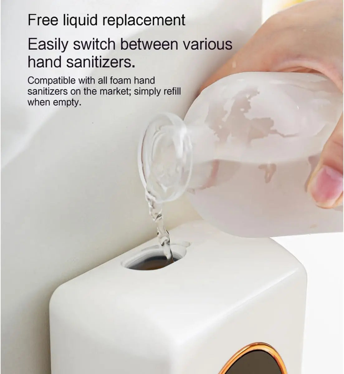 Automatic Soap Dispenser 480ml Smart Sensing Touchless Foam Soap Dispenser USB Recharging Wall Mounted for Bathroom and Kitchen