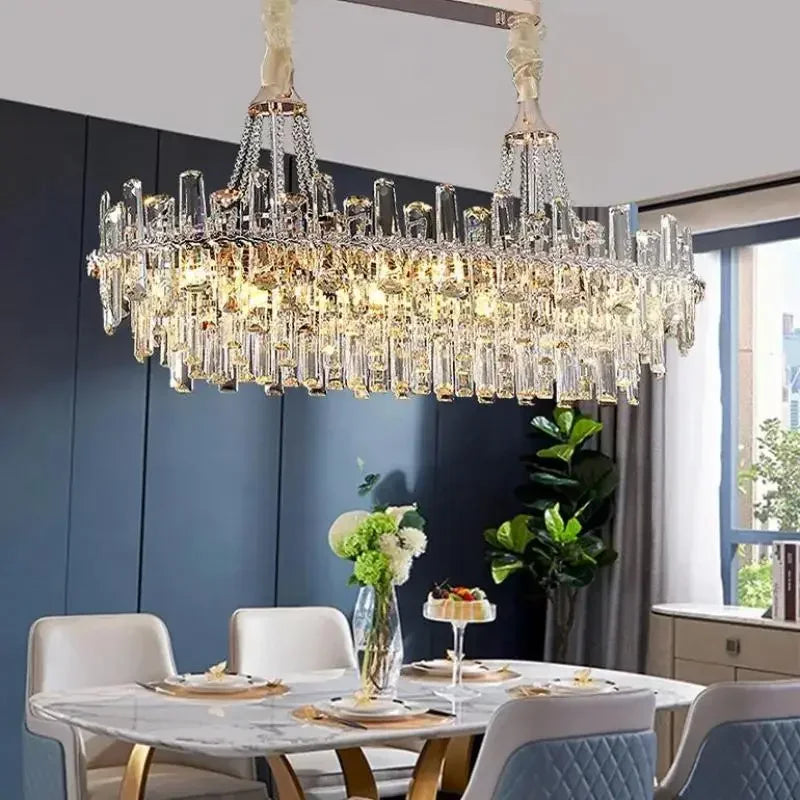 Modern Luxury Led Lights Clear Crystal Chandeliers for Living Room Villa Bedroom Dining Room Art Home Decoration Pendant Lamps