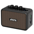 Aroma AG-04 Mini Electric Guitar Amp: Rechargeable Bluetooth Portable Amp (Clean/Overdrive, Headphone Jack)