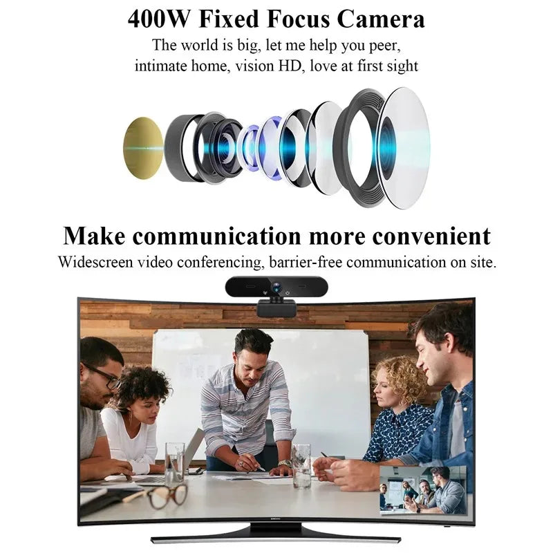 Full HD 4K Computer Web Camera 2K 1080P USB 3.0 Plug Webcam for Youtube Skyper Facebook Ins Online Video Chat Mircophone 30fps
