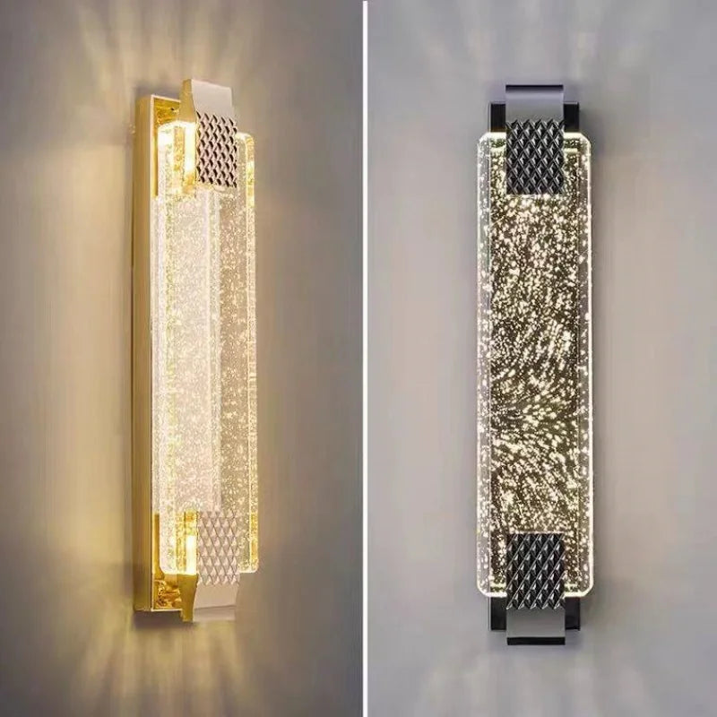 Luxury Wall Lamp Modern Gold Black LED Lamp TV Background Light Bedroom Bedside Living Room Decoration Indoor Light Bedside Lamp