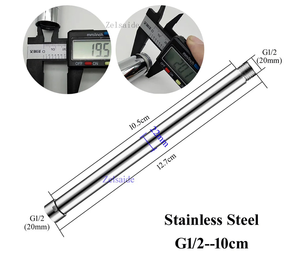 10/20/30/40/50/60/70cm brass/stainless steel shower extension rod, shower lengthen pipe