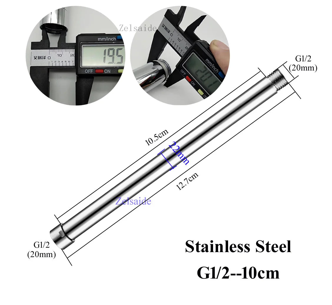 10/20/30/40/50/60/70cm brass/stainless steel shower extension rod, shower lengthen pipe