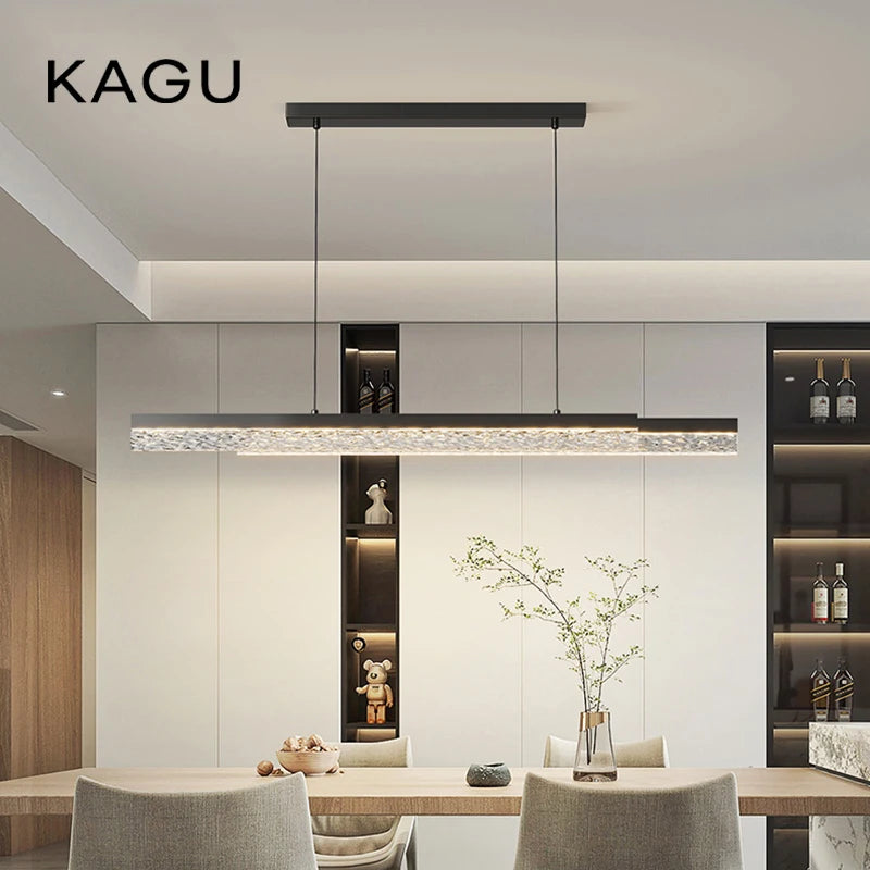 Modern Light Creative Bar Counter Strip Designer Lamps LED Pendant Light For Dining Table Kitchen Chandelier Adjust Function