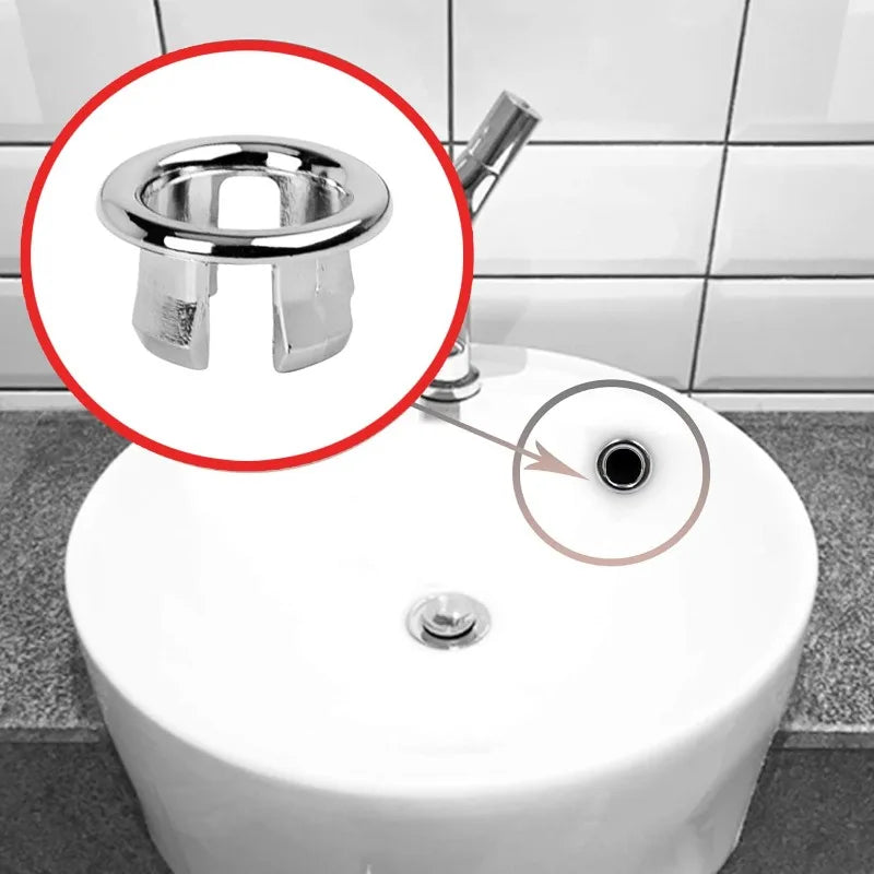 20/1pcs Wash Basin Plastic Overflow Rings Electroplated Sink Protector Scratch Universal 22-24mm Installation Bath Accessory