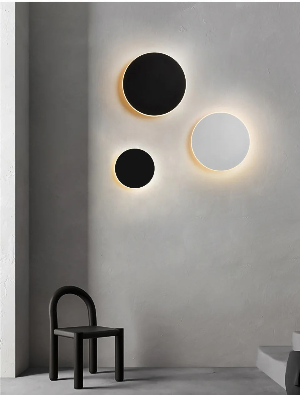 Round wall lamp/modern minimalist style bedroom bedside table staircase porch LED light source human body touch sensor