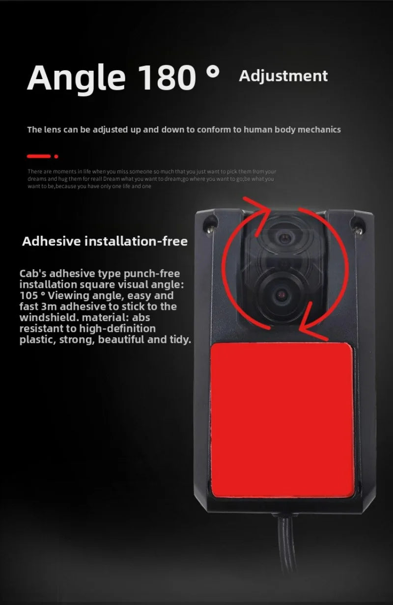 AHD high-definition forward-looking camera front-mounted driving recorder four-way monitoring front-mounted car head paste for l