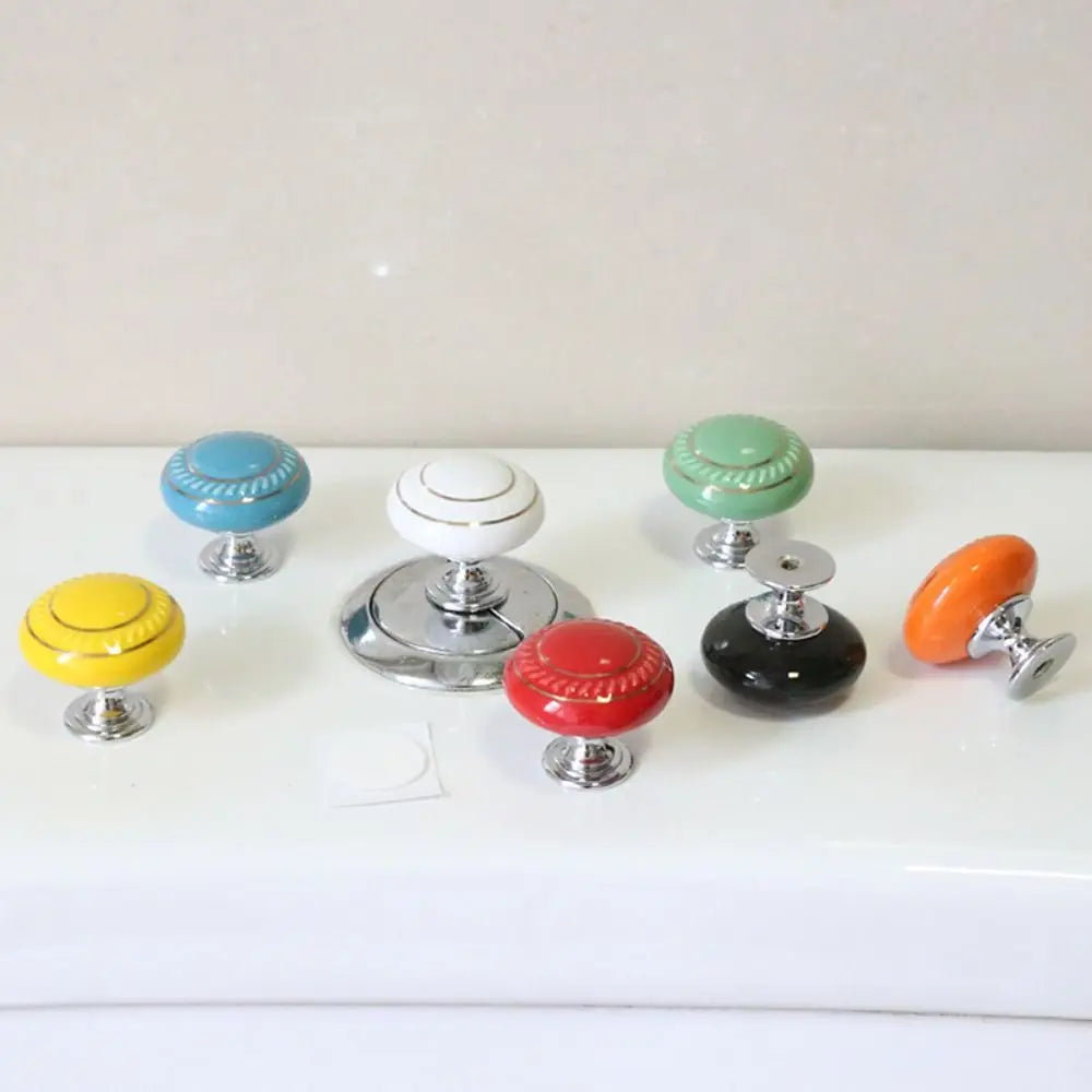 New Ceramic Round Shaped Toilet Tank Button Universal Labor-saving Furniture Handle Toilet Flush Button Toilet