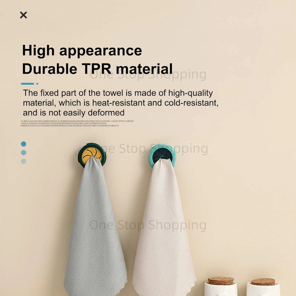 Towel Holder Free Punch Self Adhesive Rag Dishcloth Clip Towel Wall Hanger Hooks Kitchen Bathroom Towel Rack Storage Organizer