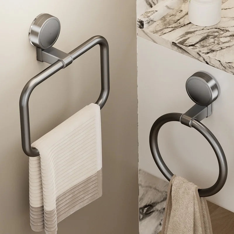 No Need To Drill Suction Cup Towel Ring Bathroom Towel Rack Kitchen Rag Rack Bathroom Toilet Wall Hanging Towel Rack