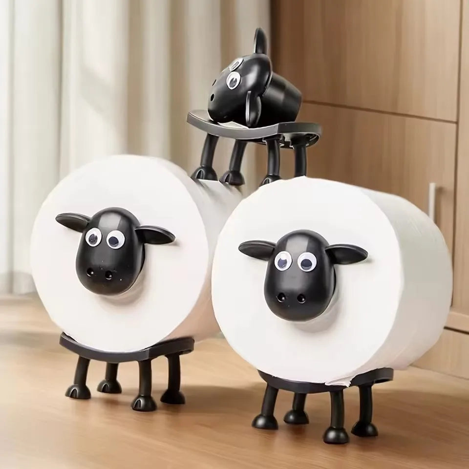 Toilet Paper Holders - Bathroom Roll Up Holder and Accessories-Independent Toilet Paper Holder - Black Sheep Design