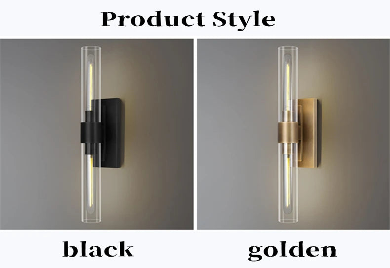 Modern Led Double Head Glass Wall Light For Living Room Bedroom Bathroom Loft Wall Lamps Luxury Indoor Room Decor Mirror Sconces