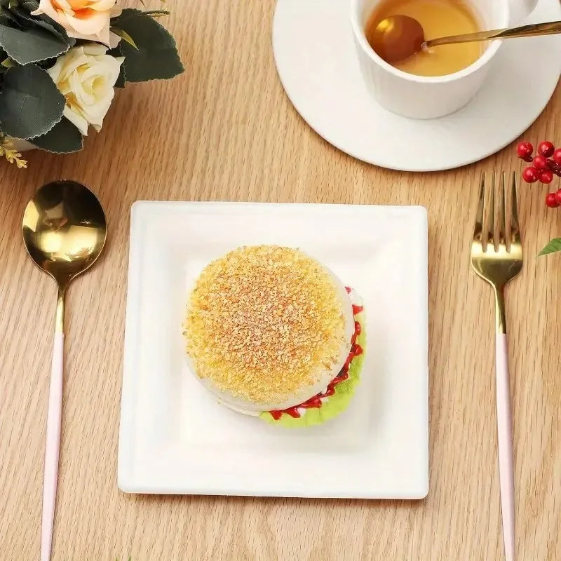 Disposable Square Plates Household Kitchen Restaurant Fruit Salad Dessert Appetizer Birthday Party Christmas Picnics Tableware