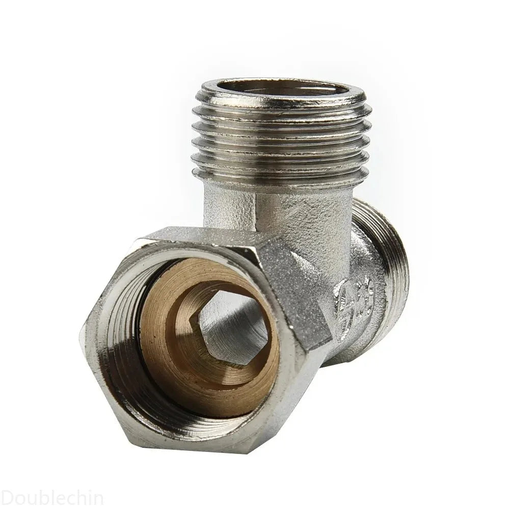 G1/2 3 Way T-Adapter Bathroom Shower Faucet Water Splitter Toilet Shower Valve Spray Nozzle Converter Stainless Steel