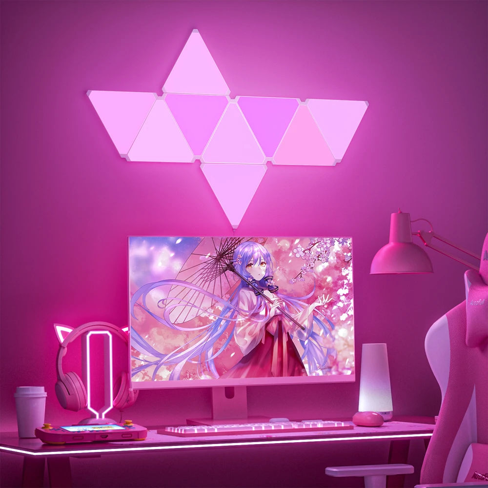Smart APP WIFI RGB Thin Quantum Lamp USB 5V Music Sync LED Night Light For Game Party Room Decor Atmosphere Triangle Wall Lights