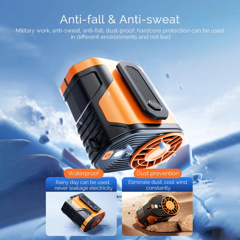 Wearable Waist-hanging Fan Portable Waist-clip Outdoor Construction Site Night Light Fan to Cool Down USB Mini Neck-hanging Fan