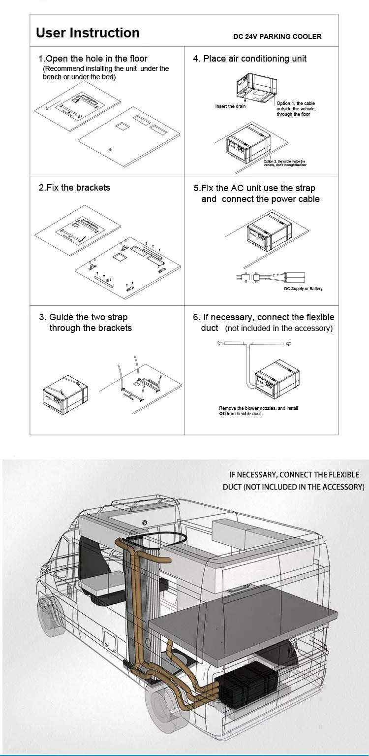 Motorhome Camping Air Conditioner Electric Car DC Units Air Conditioner For Caravan