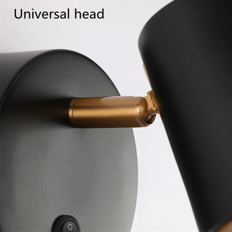 5W Wall Lamp Black/White Modern Aisle Wall Light Adjustable For Bedside Bedroom Lights Corridor sconce AC110-240VGU10 LED Switch