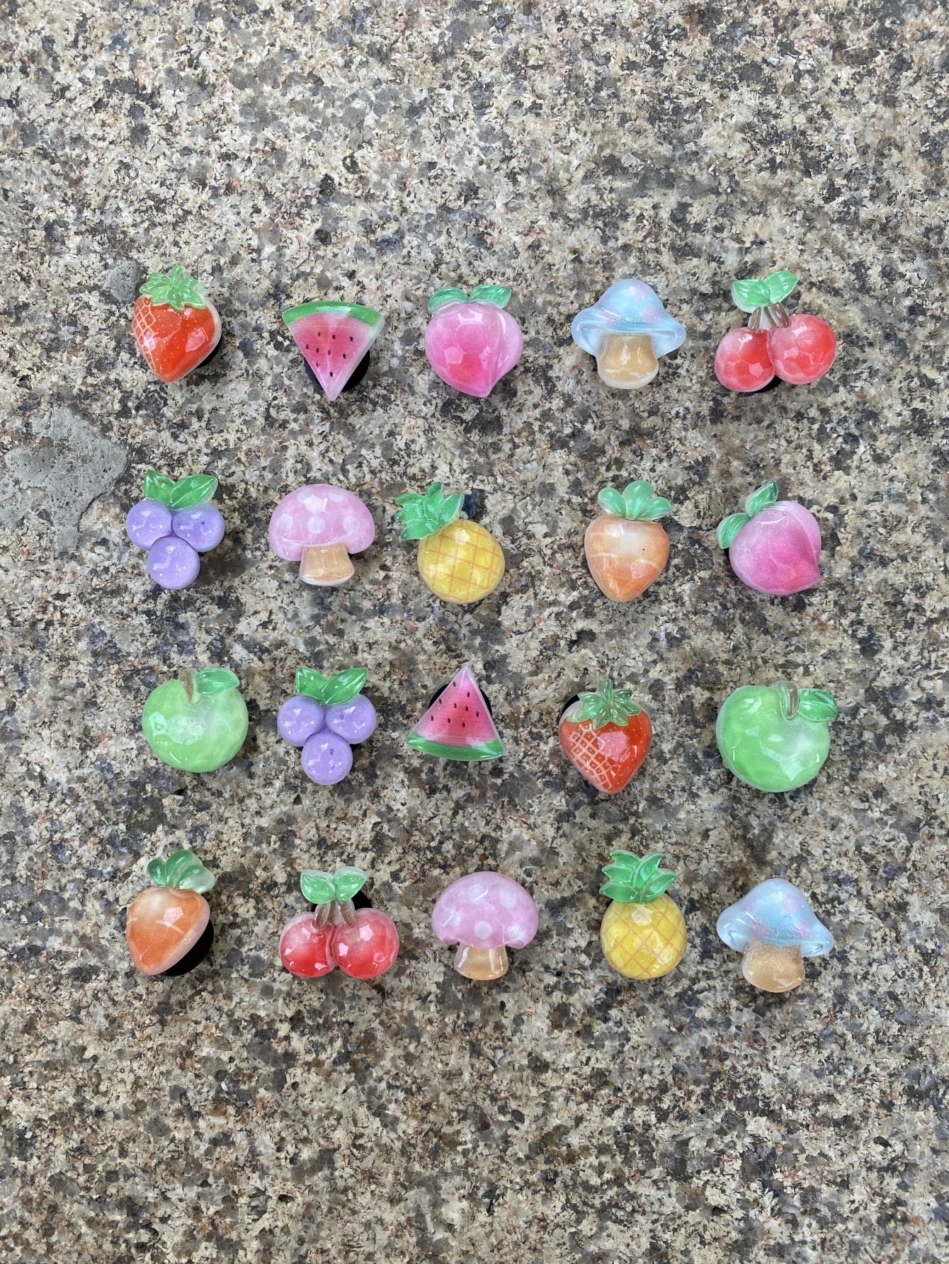 20-piece set for Clogs accessories Ice Through Fruit cartoon detachable decorative clasp