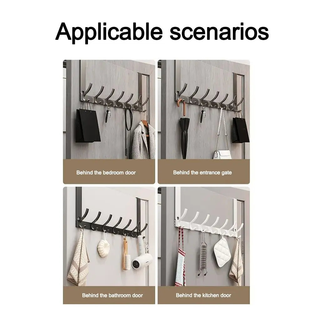 Door Behind Hook Storage Wall Hanging Clothes Hanger Coat Hook Punch-free Hanger Bedroom  Kitchen Organizer Quick Installation